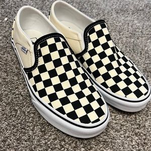 Vans Slip On- Black/White Checker. Brand new! Size 7.5.